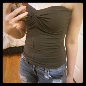 Dark grey/purple ruched tube top